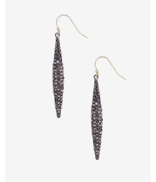 Express Womens Pave Embellished Oblong Drop Earrings