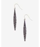 Express Womens Pave Embellished Oblong Drop Earrings