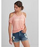 Express Paradise Cold Shoulder Graphic Tee