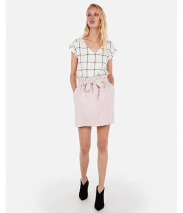 Express Womens Windowpane V-neck Gramercy Tee