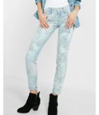 Express Womens Light Floral Embroidered Jean