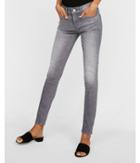 Express Womens Petite Mid Rise Gray Stretch Jean