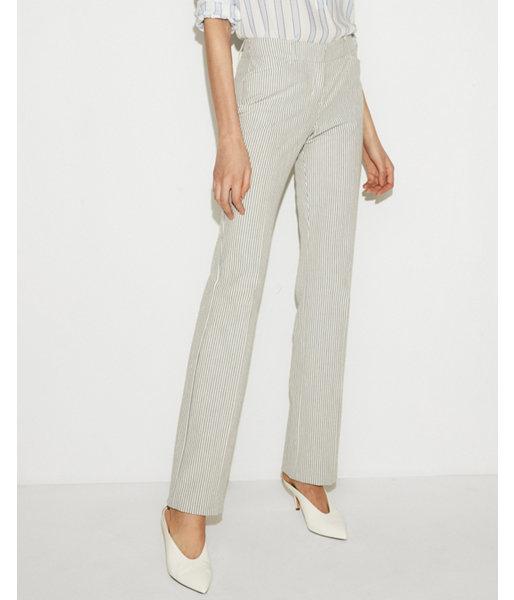 Express Womens Striped Low Rise Barely Boot Editor Pant