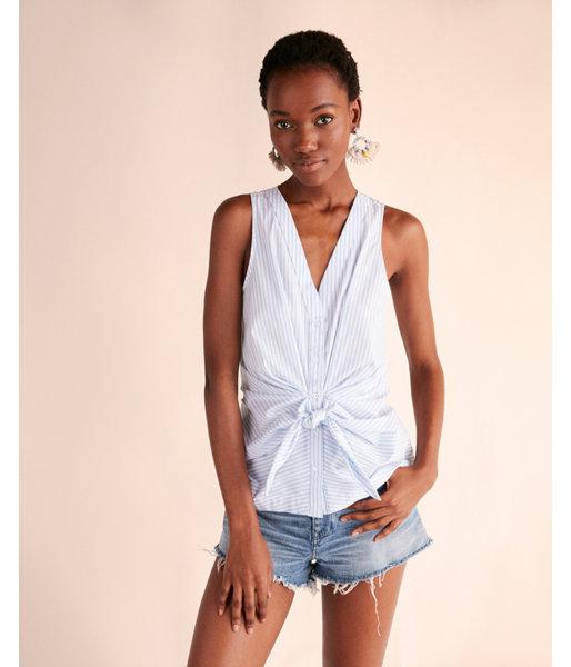 Express Womens Striped Sleeveless Tie Front