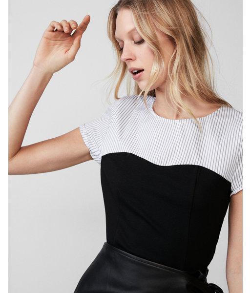 Express Womens Stripe Sleeve Corset Top