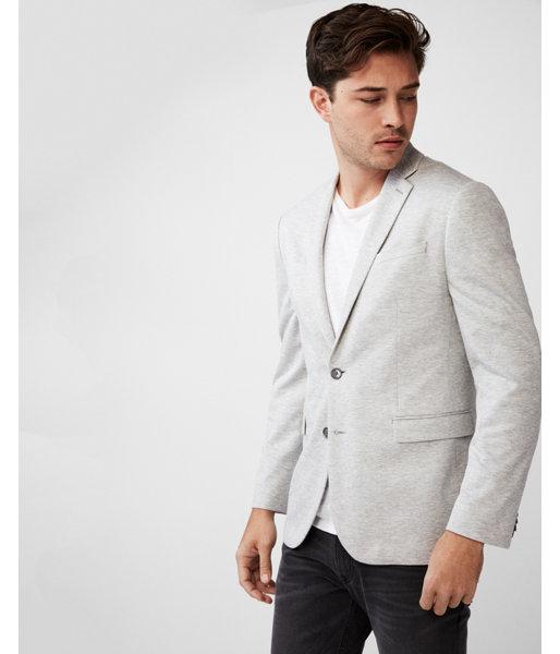 Express Mens Slim Gray Silky Double Knit Blazer