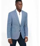 Express Mens Blue Dobby Photographer Blazer