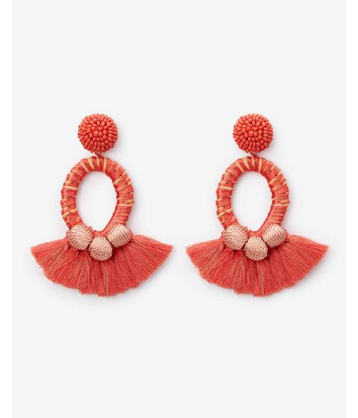 Express Womens Wrapped Tassel Statement Earrings