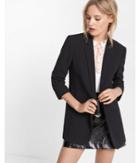 Express Womens Petite Cuffed Sleeve Soft Crepe Boyfriend Jacket