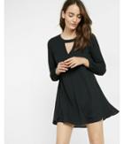 Express Cut-out Pintucked Trapeze Dress