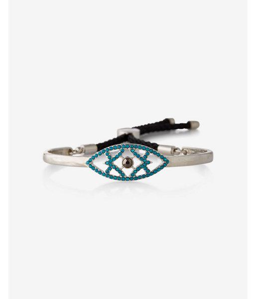 Express Womens Evil Eye Bangle Bracelet With Cord