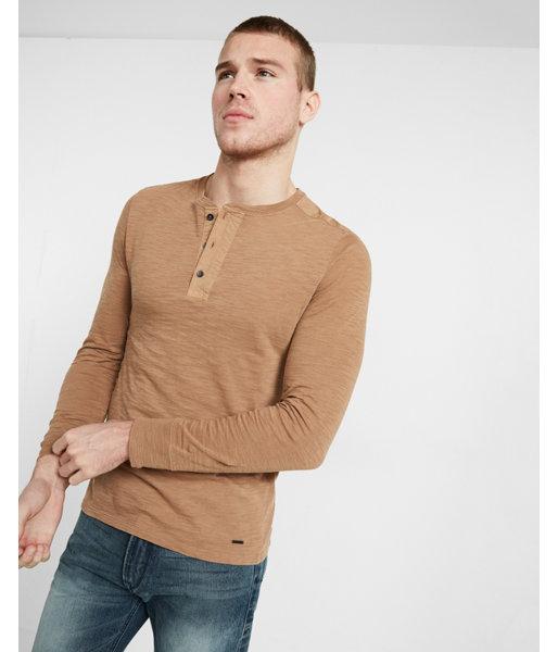 Express Mens Garment Dyed Jersey Henley