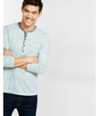Express Mens Marled Chambray Contrast Henley