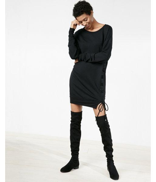 Express Lace-up Sweatshirt Dress