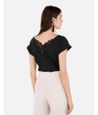 Express Womens Lace Button Back Gramercy Tee