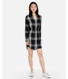 Express Womens Plaid Print Fit And Flare