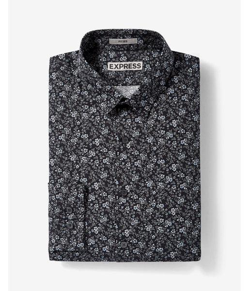 Express Fitted Floral Print Cotton Dress