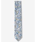 Express Mens Blue Floral Print Slim Liberty Fabric Cotton Tie