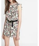 Express Floral Print Ruffle Front Romper