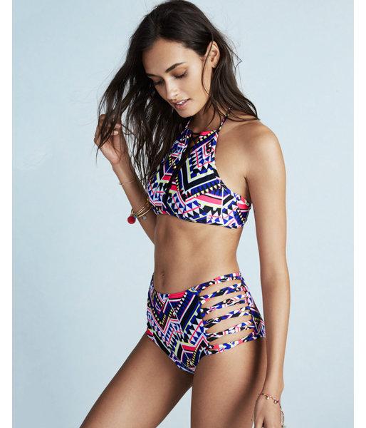 Express Womens High Waisted Strappy Bikini Bottom