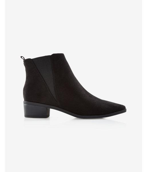 Express Womens Black Faux Suede Pointed Toe Bootie