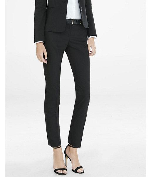 Express Womens Express Womens Mid Rise New Waistband Double Weave Columnist Ankle Pant