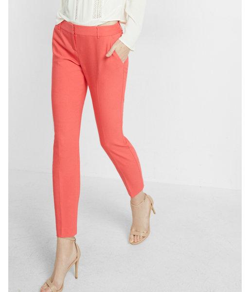 Express Womens Low Rise Columnist Ankle Double Weave Pant