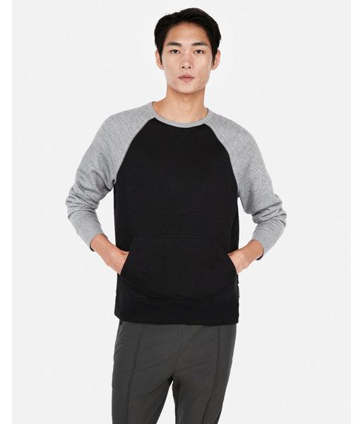 Express Mens Color Block Fleece Raglan