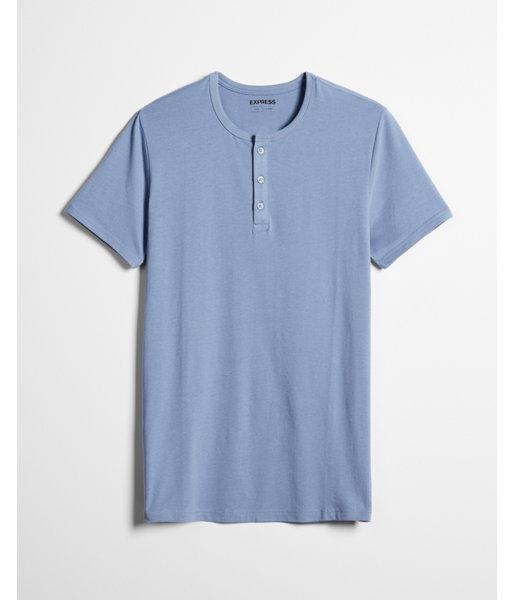 Express Mens Slim Supersoft Short Sleeve Henley Tee