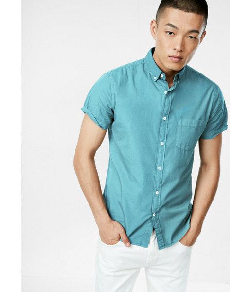 Express Garment Dyed Button Collar Short