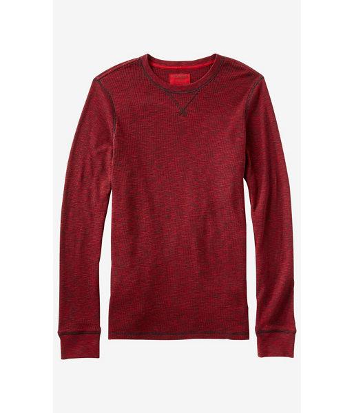 Express Men's Tees Marled Long Sleeve Waffle Tee