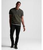 Express Striped Short Sleeve Cotton Henley