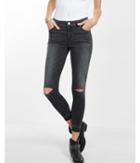 Express Distressed High Waisted Released Hem Ankle Jean