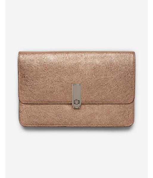 Express Womens Metallic Turnlock Clutch