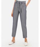 Express Womens High Waisted Chambray Paperbag Ankle Pant