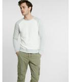 Express Mens Textured Slub Long Sleeve Crew Neck Tee