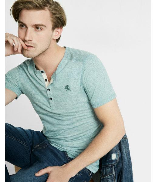 Express Mens Slub Heathered Henley