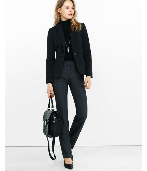 Express Womens Jacquard Micro Print Slim Leg Editor Pant