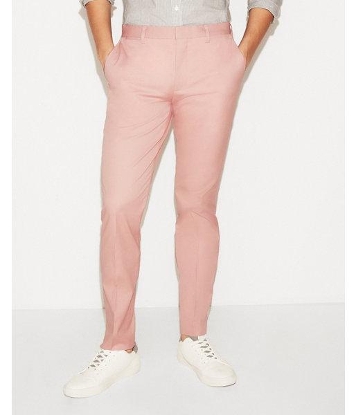 Express Mens Extra Slim Pink Stretch Dress Pants