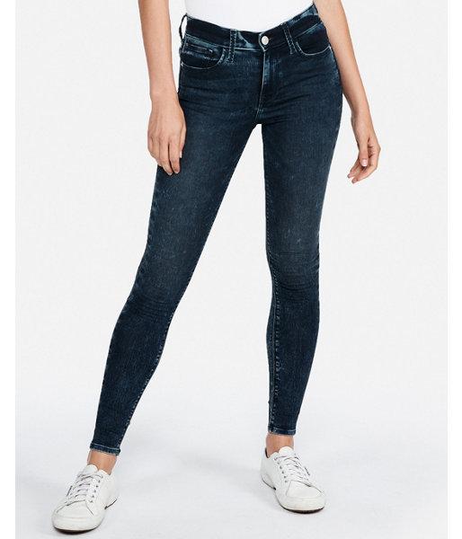 Express Womens Mid Rise Marbled Extreme Stretch+ Denim
