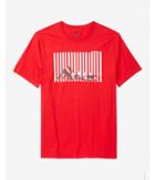Express Mens Red Bar Striped Beauty Graphic T-shirt
