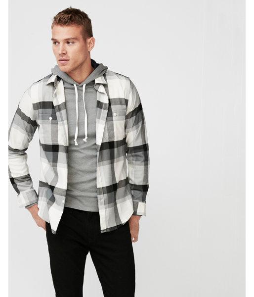 Express Mens Plaid Stretch Flannel