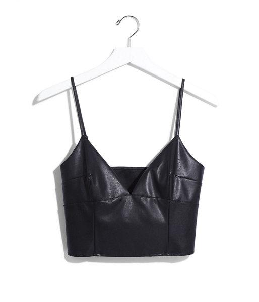 Express Karlie Kloss (minus The) Leather Cropped Bralette Tank