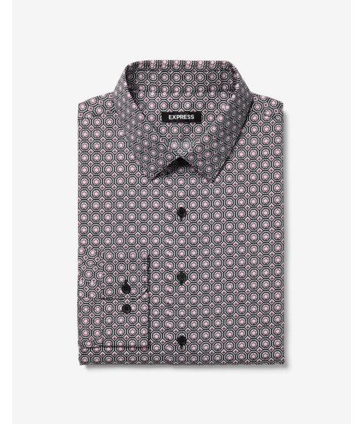 Express Mens Slim Geo Pattern Cotton Dress