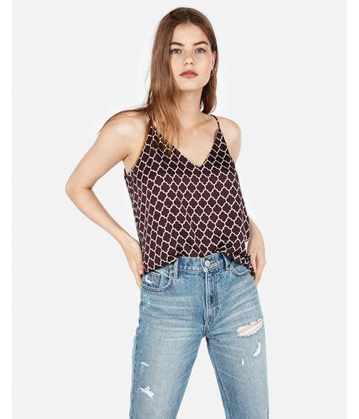 Express Womens Satin Quatrefoil Downtown Cami