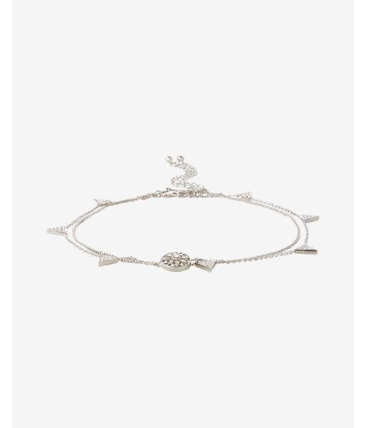 Express Womens Set Of Two Pave Filigree Triangle Necklaces