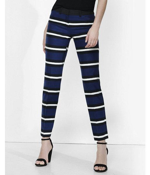 Express Womens Low Rise Striped Editor Ankle Pant