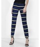 Express Womens Low Rise Striped Editor Ankle Pant