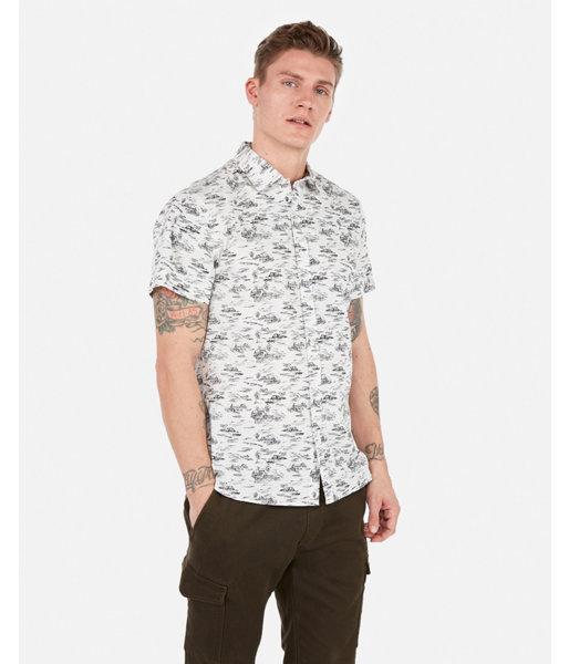 Express Mens Slim Beach Print Short