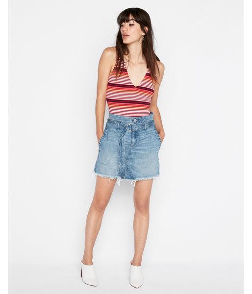 Express Womens Express One Eleven Stripe Double V Fitted Tank